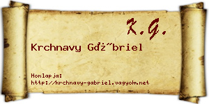 Krchnavy Gábriel névjegykártya